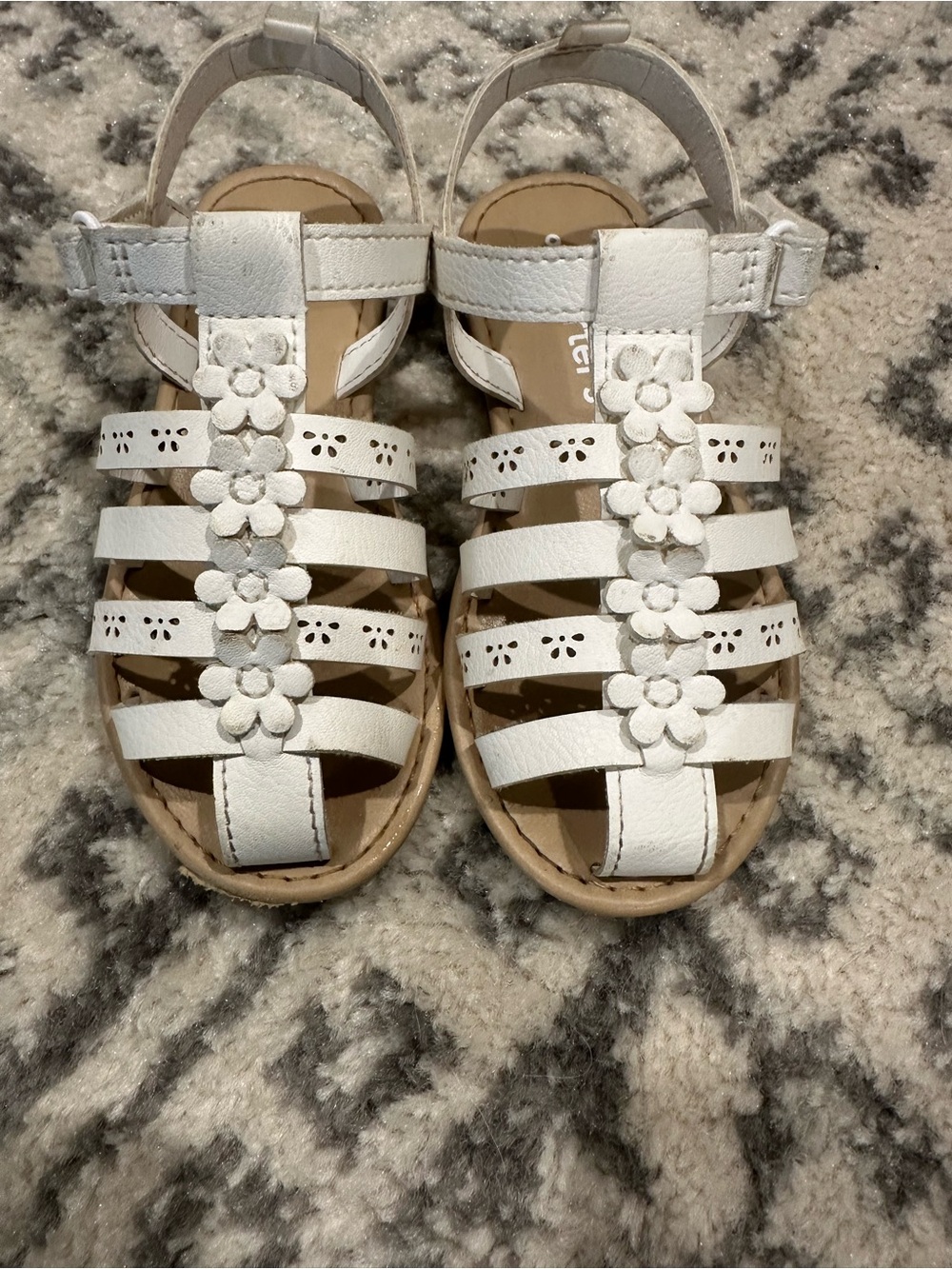 Carter's White Floral Gladiator Sandals for Kids